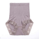 Women High Waist Tummy Control Body Slimming Lace Panties-2010 Gray-JadeMoghul Inc.