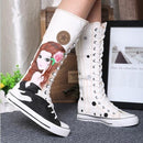 Women Knee High Canvas Shoes-g-4.5-JadeMoghul Inc.