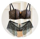 Women Lace Embroidery Wire Free Bra And All Lace Panties Set-Black-70A or 32A pants S-JadeMoghul Inc.