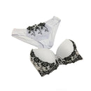 Women Lace Push Up Women Bra And Embroidered Panties Set-White-80C-JadeMoghul Inc.