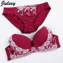 Women Lace Push Up Women Bra And Embroidered Panties Set-Win-80C-JadeMoghul Inc.