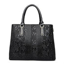 Women Large Capacity Faux Leather Snake Skin Embossed Office Bag / Hand Bag-Black-China-32X14X24cm-JadeMoghul Inc.