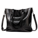 Women Large Capacity Patent Leather Solid Color Shoulder Bag-Black-31x28x12cm-JadeMoghul Inc.
