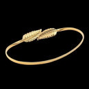 Women Leaf Design Metal Belt With Elastic Stretch And Clasp Closure-Gold-JadeMoghul Inc.