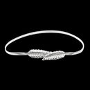Women Leaf Design Metal Belt With Elastic Stretch And Clasp Closure-Silver-JadeMoghul Inc.