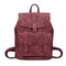 Women Leather Backpack With Flap Closure-05 burgundy-China-23x13x29cm-JadeMoghul Inc.