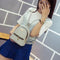 Women Leather Cute Mini Take Everywhere Convertible Backpack-Gray-JadeMoghul Inc.