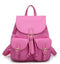 Women Leather Embossed Travel Backpack With Multi Pockets-Rose-JadeMoghul Inc.