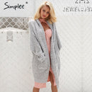 Women Light weight Machine Knitted Cardigan Style Sweater-Gray-One Size-JadeMoghul Inc.
