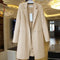 Women Long One Button Coat/ Blazer In Solid Colors-coat-Cream-S-JadeMoghul Inc.