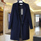Women Long One Button Coat/ Blazer In Solid Colors-coat-Navy-S-JadeMoghul Inc.