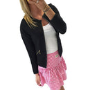 Women Long Sleeve Lattice Tartan Cardigan Top Coat-Black-L-JadeMoghul Inc.