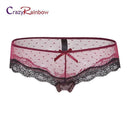 Women Low Rise Sheer Lace Panties-red-L-JadeMoghul Inc.