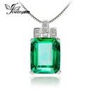 Women Luxury 925 Sterling Silver Emerald Pendant--JadeMoghul Inc.