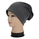 Women / Men Unisex Cotton Blend Slouch Beanie/ Hat-Dark gray-JadeMoghul Inc.