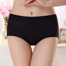 Women Mid Waist Natural cotton Hipster Panties-black-M-JadeMoghul Inc.
