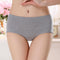 Women Mid Waist Natural cotton Hipster Panties-Grey-M-JadeMoghul Inc.