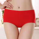Women Mid Waist Natural cotton Hipster Panties-red-M-JadeMoghul Inc.