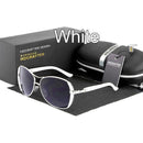 Women Oval Shaped Colored Metal frame Sunglasses With 100% UV 400 Protection-White-China-JadeMoghul Inc.