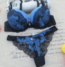 Women's Lingerie  Padded Push Up Bra And Lace Panties Set