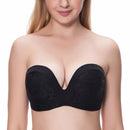 Women Padded Push Up Great Support Lace Strapless Bra-Black01-A-34-JadeMoghul Inc.