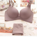 Women Padded Seamless Cotton Satin Push Up Bra And Panties Set-Grey-70A-JadeMoghul Inc.