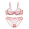 Women Padded Seamless Embroidered Lace Push Up Bra And Lace Mid Rise Panties Set-Pink-70A-JadeMoghul Inc.
