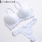 Women Padded Seamless Push Up Bra And Lace Panties Set-White-75C-JadeMoghul Inc.