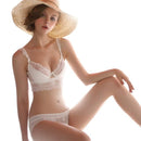 Women Padded Seamless Sheer Lace Push Up Bra And Lace Panties Set-white-A-32-JadeMoghul Inc.