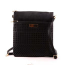 Women Patent Leather Cut Work Cross Body Bag-Black-22x24cm-JadeMoghul Inc.