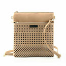 Women Patent Leather Cut Work Cross Body Bag-Khaki-22x24cm-JadeMoghul Inc.