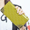 Women Patent leather Quilted Multi Pocket Zipper Wallet-Green-JadeMoghul Inc.