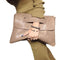 Women Patent Leather Stylish Envelope Clutch-Khaki-JadeMoghul Inc.