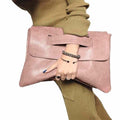 Women Patent Leather Stylish Envelope Clutch-Pink-JadeMoghul Inc.