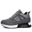 Women Platform Glitter Running Shoes With Lace Tie Closure-Dark Grey-4-JadeMoghul Inc.