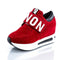 Women Platform Running Shoes With Velcro Strap Closure-Red-5.5-JadeMoghul Inc.