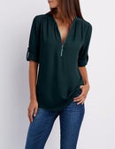 Women Plus Big Size 4XL 5XL Loose Casual Chiffon Blouse Female 2018 Summer Black Solid Half Sleeve Elegant Tops Shirts Blusas-Jgreen-S-JadeMoghul Inc.