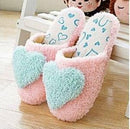 Women Plush Heart Soft And Cozy House Slippers