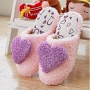 Women Plush Heart Soft And Cozy House Slippers