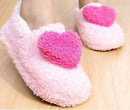 Women Plush Heart Soft And Cozy House Slippers