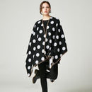 Women Polka Dot Cape /Poncho Wrap-1-JadeMoghul Inc.