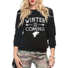 Women Printed Front Pullover Sweatshirt-black-S-JadeMoghul Inc.