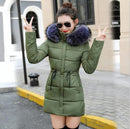 Women Puffer Jacket With Large Faux Fur hood AExp