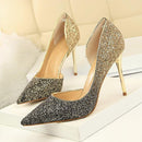 Women Pumps Extrem Sexy High Heels Women Shoes Thin Heels Female Shoes Wedding Shoes Gold Sliver White Ladies Shoes-Black-4.5-JadeMoghul Inc.