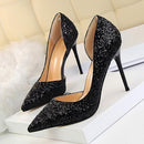 Women Pumps Extrem Sexy High Heels Women Shoes Thin Heels Female Shoes Wedding Shoes Gold Sliver White Ladies Shoes-Black-4.5-JadeMoghul Inc.