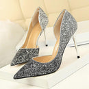 Women Pumps Extrem Sexy High Heels Women Shoes Thin Heels Female Shoes Wedding Shoes Gold Sliver White Ladies Shoes-Gradient Silver-4.5-JadeMoghul Inc.