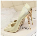 Women Pumps / High Thin Heel Metal Stilettos-gold pu-6-JadeMoghul Inc.