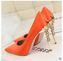 Women Pumps / High Thin Heel Metal Stilettos-orange-6-JadeMoghul Inc.