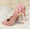 Women Pumps / High Thin Heel Metal Stilettos-pink-6-JadeMoghul Inc.