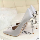 Women Pumps / High Thin Heel Metal Stilettos-silver gray-6-JadeMoghul Inc.